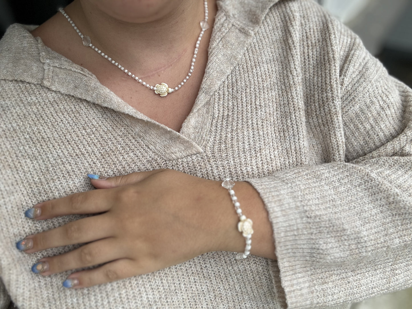 Bracelet Nazaré tortue blanche