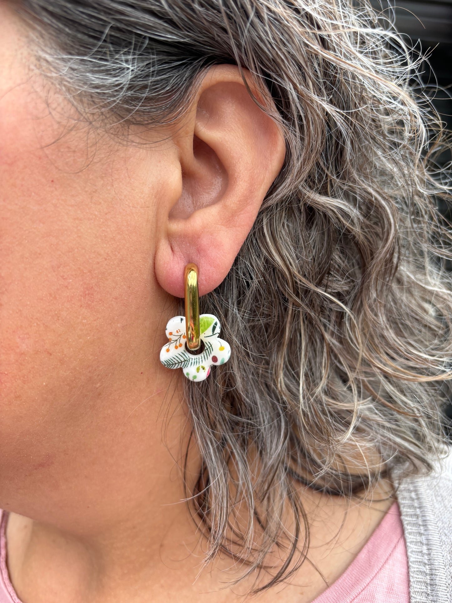 Pampilles mini Nanda motif (sans créoles)