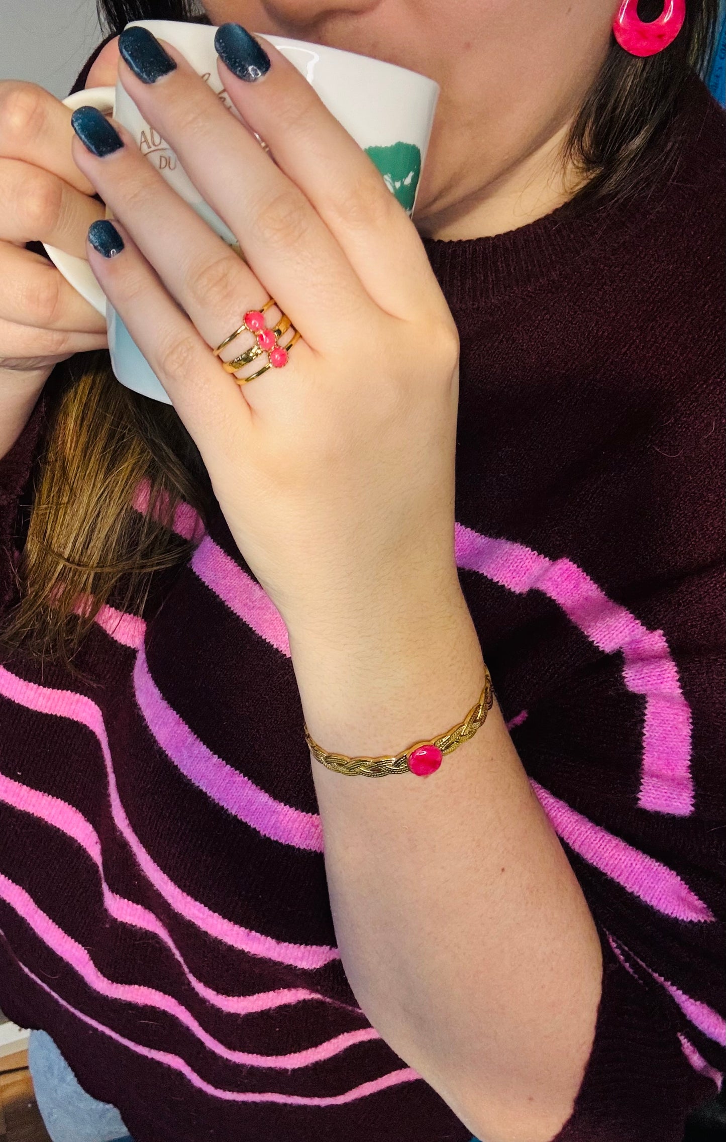 Bague Élégance Marbrée – Ajustable