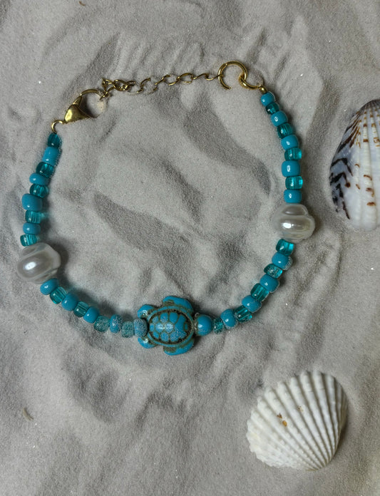 Bracelet Nazaré tortue bleu