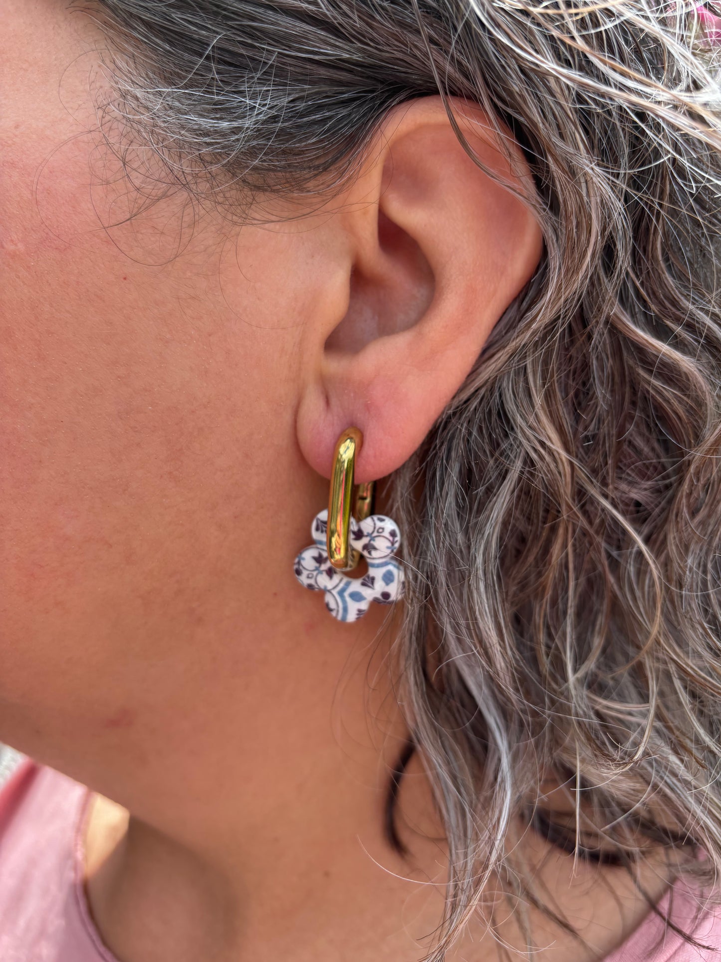 Pampilles mini Nanda motif (sans créoles)